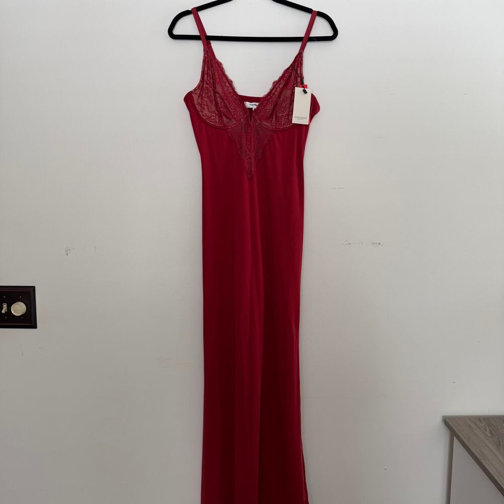 Popilush NWT Lace Bodice Midi Dress Shapewear Lingerie Size Large